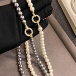 Load image into Gallery viewer, Pearl Diamond Accented Circle Pendant Bracelet and Necklace
