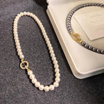 Load image into Gallery viewer, Pearl Diamond Accented Circle Pendant Bracelet and Necklace
