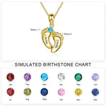 Load image into Gallery viewer, Personalized Baby Feet Name &amp; Birthstone Necklace
