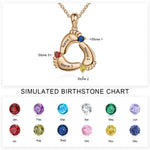 Load image into Gallery viewer, Personalized Baby Feet Name &amp; Birthstone Necklace

