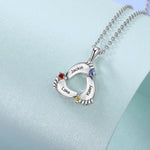 Load image into Gallery viewer, Personalized Baby Feet Name &amp; Birthstone Necklace
