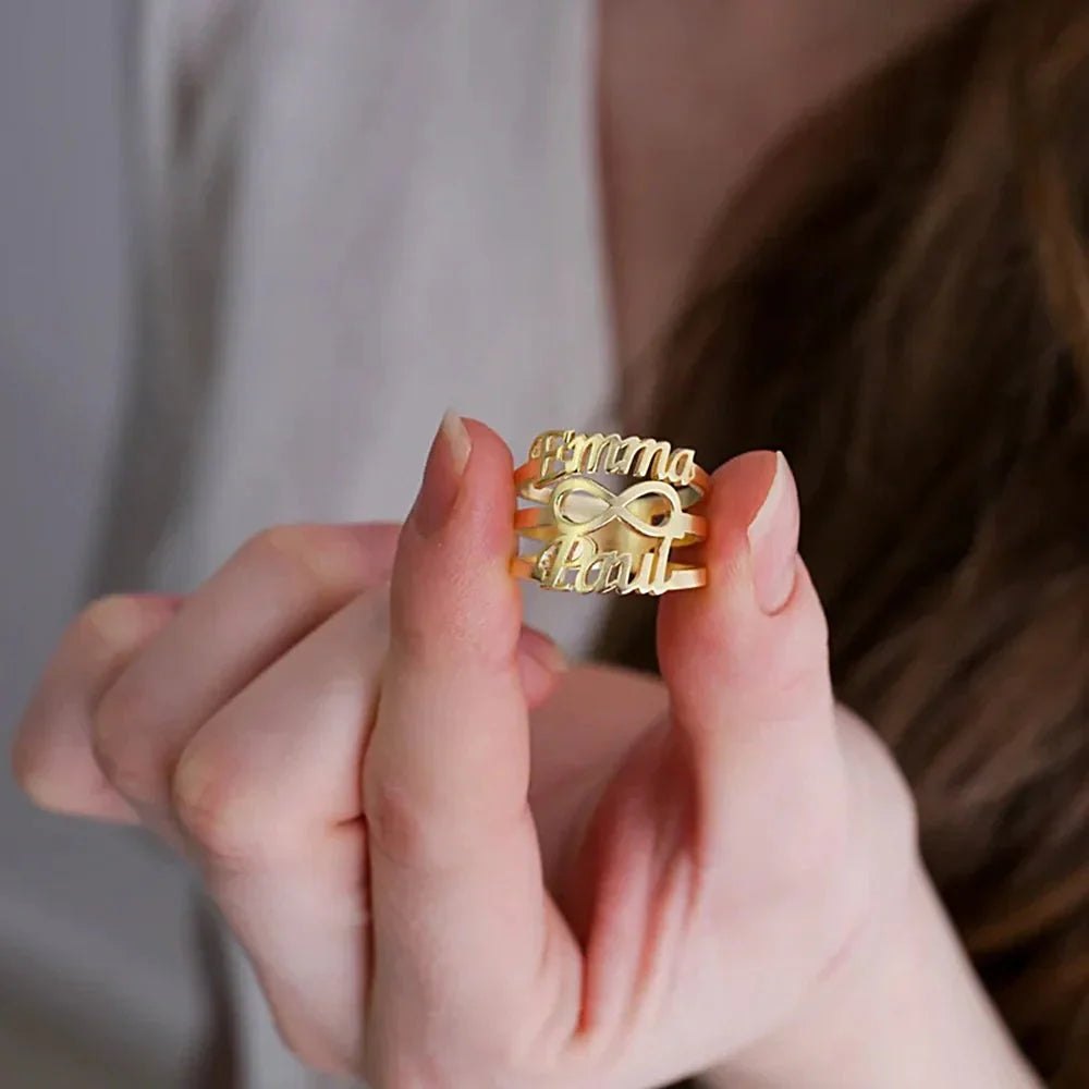Personalized Intertwined Name Ring
