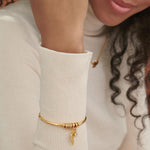 Load image into Gallery viewer, Personalized Leaf Birthstone &amp; Name Family Bangle Bracelet
