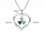 Load image into Gallery viewer, Personalized Names &amp; Birthstones Heart Pendant Necklace
