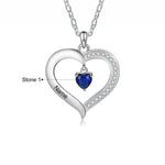Load image into Gallery viewer, Personalized Names &amp; Birthstones Heart Pendant Necklace
