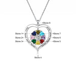 Load image into Gallery viewer, Personalized Names &amp; Birthstones Heart Pendant Necklace
