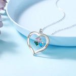 Load image into Gallery viewer, Personalized Names &amp; Birthstones Heart Pendant Necklace

