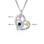Load image into Gallery viewer, Personalized Name &amp; Birthstone Heart Necklace
