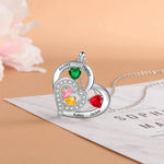 Load image into Gallery viewer, Personalized Name &amp; Birthstone Heart Necklace
