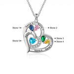 Load image into Gallery viewer, Personalized Name &amp; Birthstone Heart Necklace
