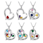 Load image into Gallery viewer, Personalized Name &amp; Birthstone Heart Necklace
