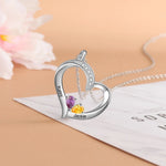 Load image into Gallery viewer, Personalized Name &amp; Birthstone Heart Necklace
