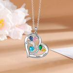 Load image into Gallery viewer, Personalized Name &amp; Birthstone Heart Necklace

