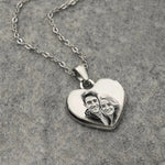 Load image into Gallery viewer, Custom Photo &amp; Text Engraved Heart Necklace
