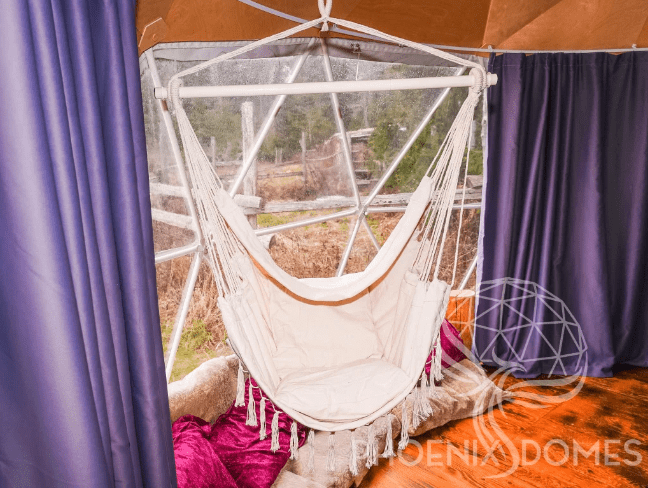 PHOENIX DOMES Fabric Chair - Light Cream - Single Hanging Chair for Phoenix Domes Geodesic Dome