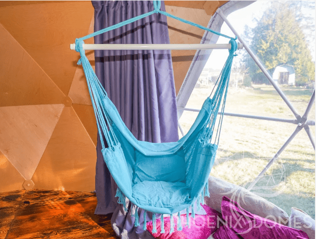 PHOENIX DOMES Fabric Chair - Turquoise - Single Hanging Chair for Phoenix Domes Geodesic Dome