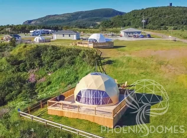 PHOENIX DOMES Geodesic Domes Phoenix Domes - Heavy Duty Frame 4 Season Glamping Package Dome - 30'/9m