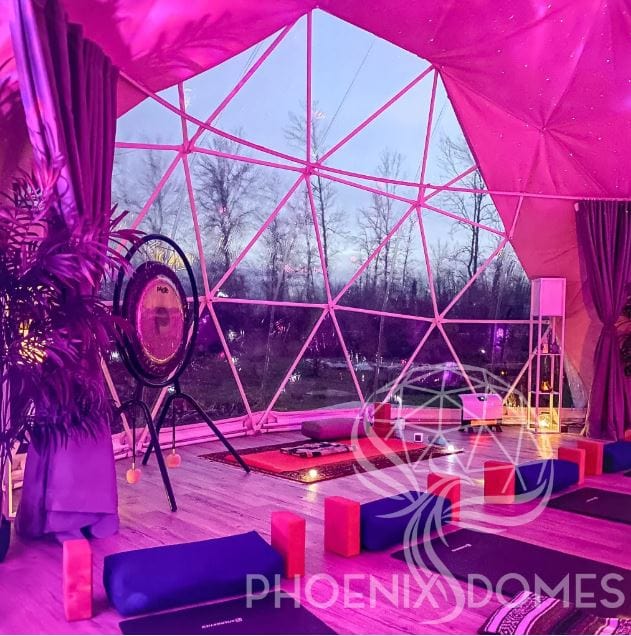 PHOENIX DOMES Geodesic Domes Phoenix Domes - Heavy Duty Frame 4-Season Glamping & Yoga Package Dome - 33'/10m