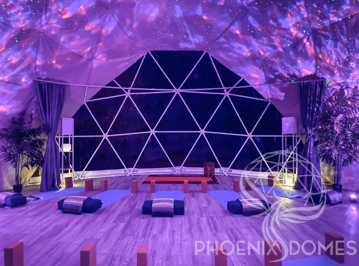 PHOENIX DOMES Geodesic Domes Sage Green Phoenix Domes - Medium Frame 4-Season Glamping & Yoga Package Dome - 33'/10m