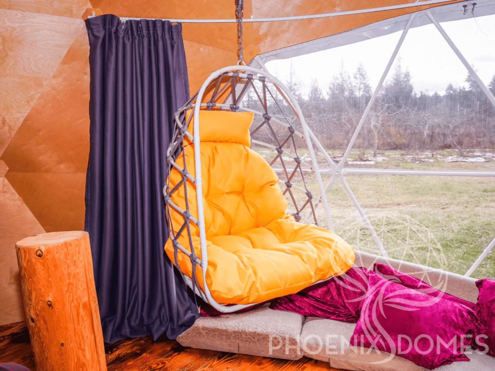PHOENIX DOMES Rope Chair - Summer Yellow - Single/Double Hanging Chair for Phoenix Domes Geodesic Dome