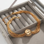 Load image into Gallery viewer, Posh Multi Layered Chain Ball Necklace and Bracelet
