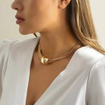 Load image into Gallery viewer, Posh Multi Layered Chain Ball Necklace and Bracelet
