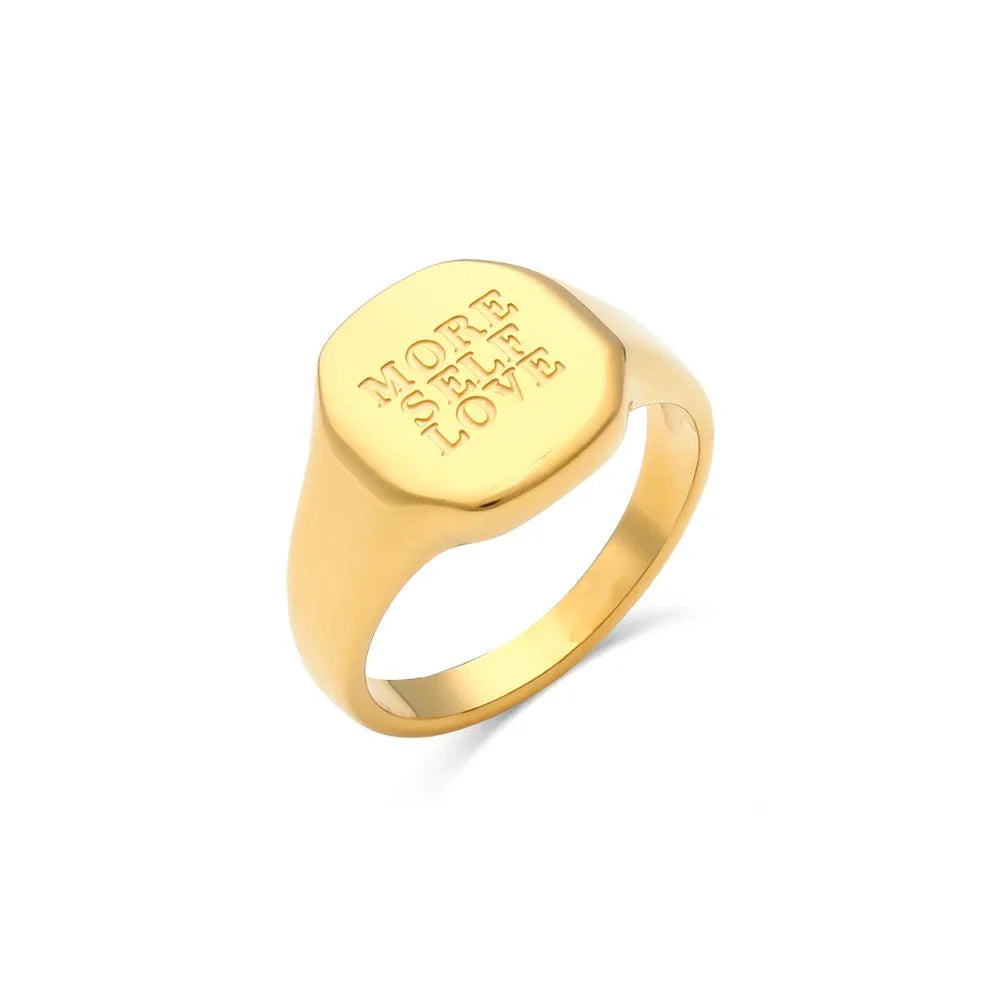 Positive affirmation engraved rings