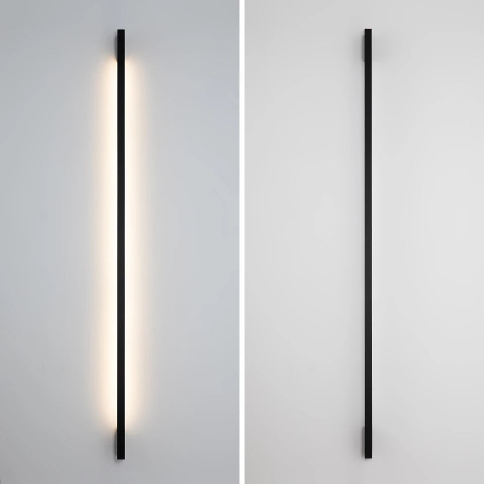 PREMIER HOME FIXTURES Outdoor Light Black Minimalist Long Strip Outdoor LED Wall Sconce