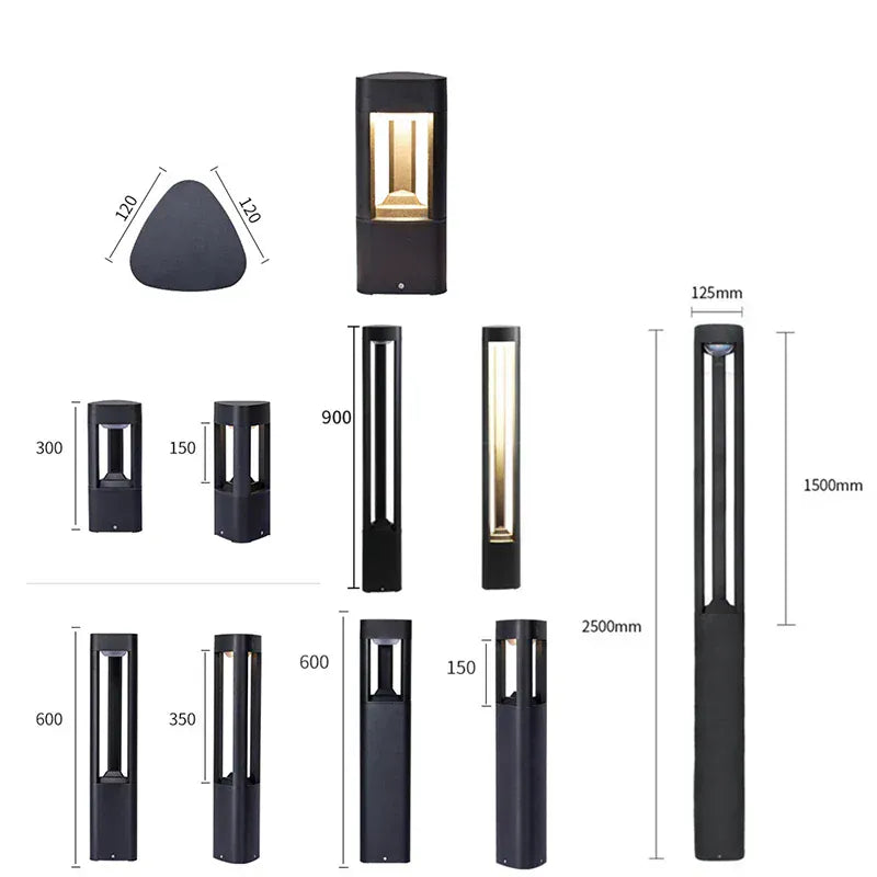 PREMIER HOME FIXTURES Outdoor Light Black Modern Outdoor LED Bollard Light