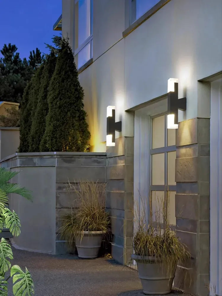 PREMIER HOME FIXTURES Outdoor Light Black Modern Outdoor LED Wall Sconce with PIR Sensor