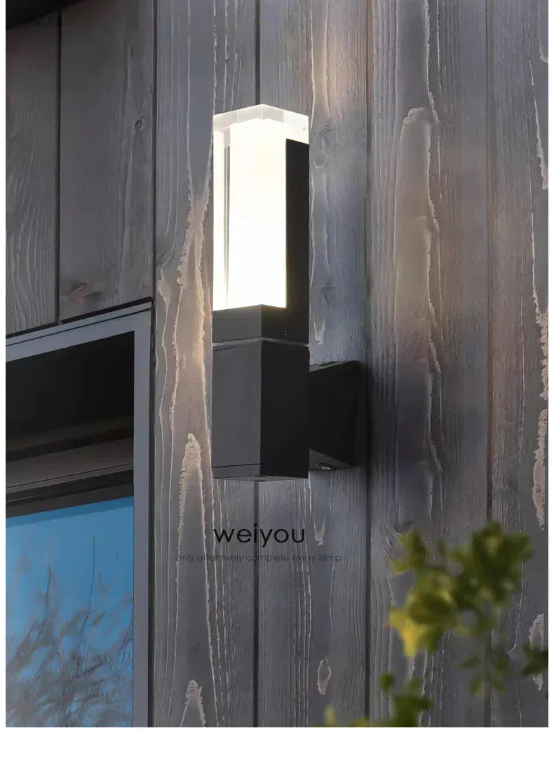 PREMIER HOME FIXTURES Outdoor Light Black Modern Outdoor LED Wall Sconce with PIR Sensor