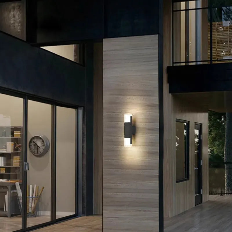 PREMIER HOME FIXTURES Outdoor Light Black Modern Outdoor LED Wall Sconce with PIR Sensor