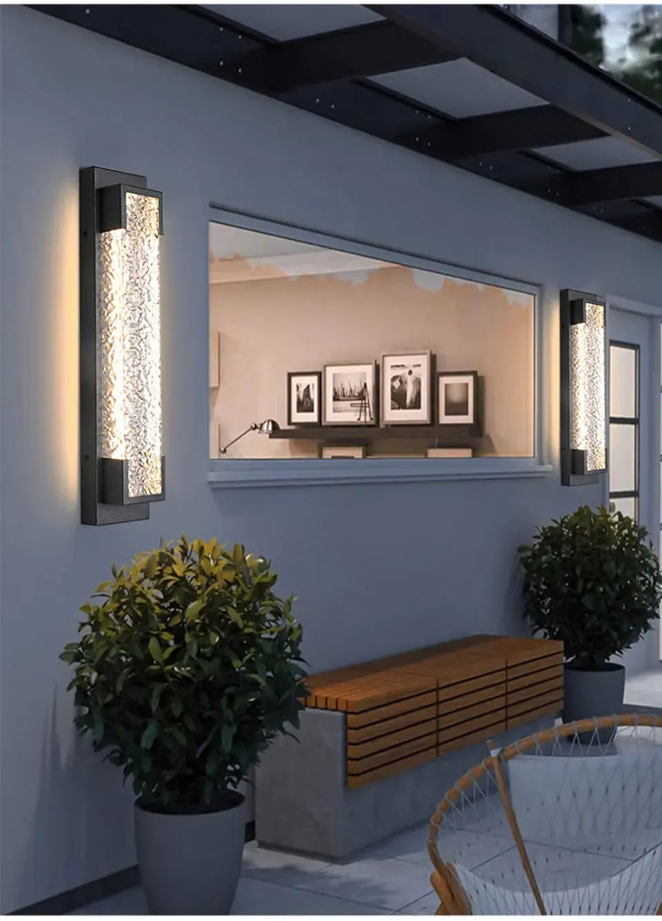 PREMIER HOME FIXTURES Outdoor Light Dimmable Outdoor LED Wall Sconce In Stainless Steel