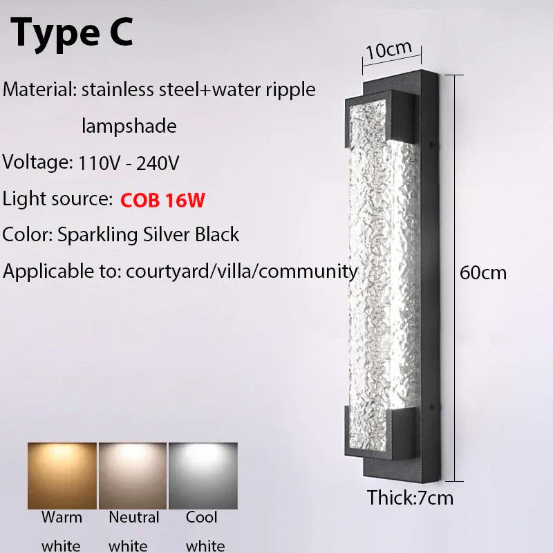 PREMIER HOME FIXTURES Outdoor Light Triac Dimming 6000K / C 16w Dimmable Outdoor LED Wall Sconce In Stainless Steel