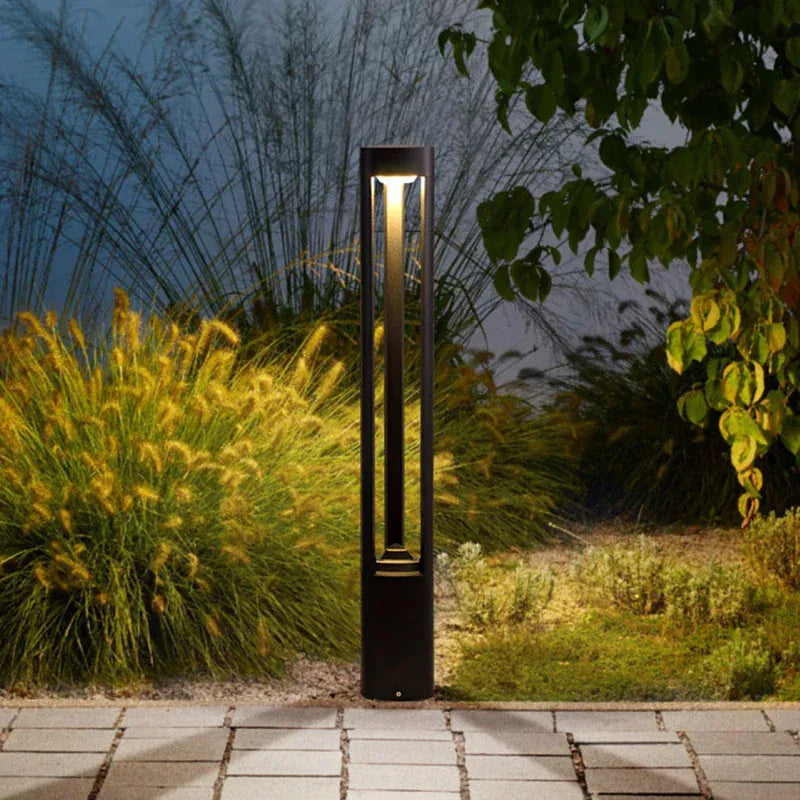 PREMIER HOME FIXTURES Outdoor Light Warm White / 250cm screw fix Black Modern Outdoor LED Bollard Light