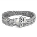 Load image into Gallery viewer, Elegant Sea Turtle Bracelet gray braided bracelet with silver anchor clasp displayed on a white background.

