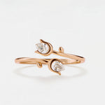 Load image into Gallery viewer, Double Birthstones Ring With Tulip Design
