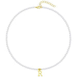 Load image into Gallery viewer, Elegant Gold Accented Pearl Letter Initial Necklace
