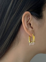 Load image into Gallery viewer, Mia Clear Rectangular Hoop Earrings
