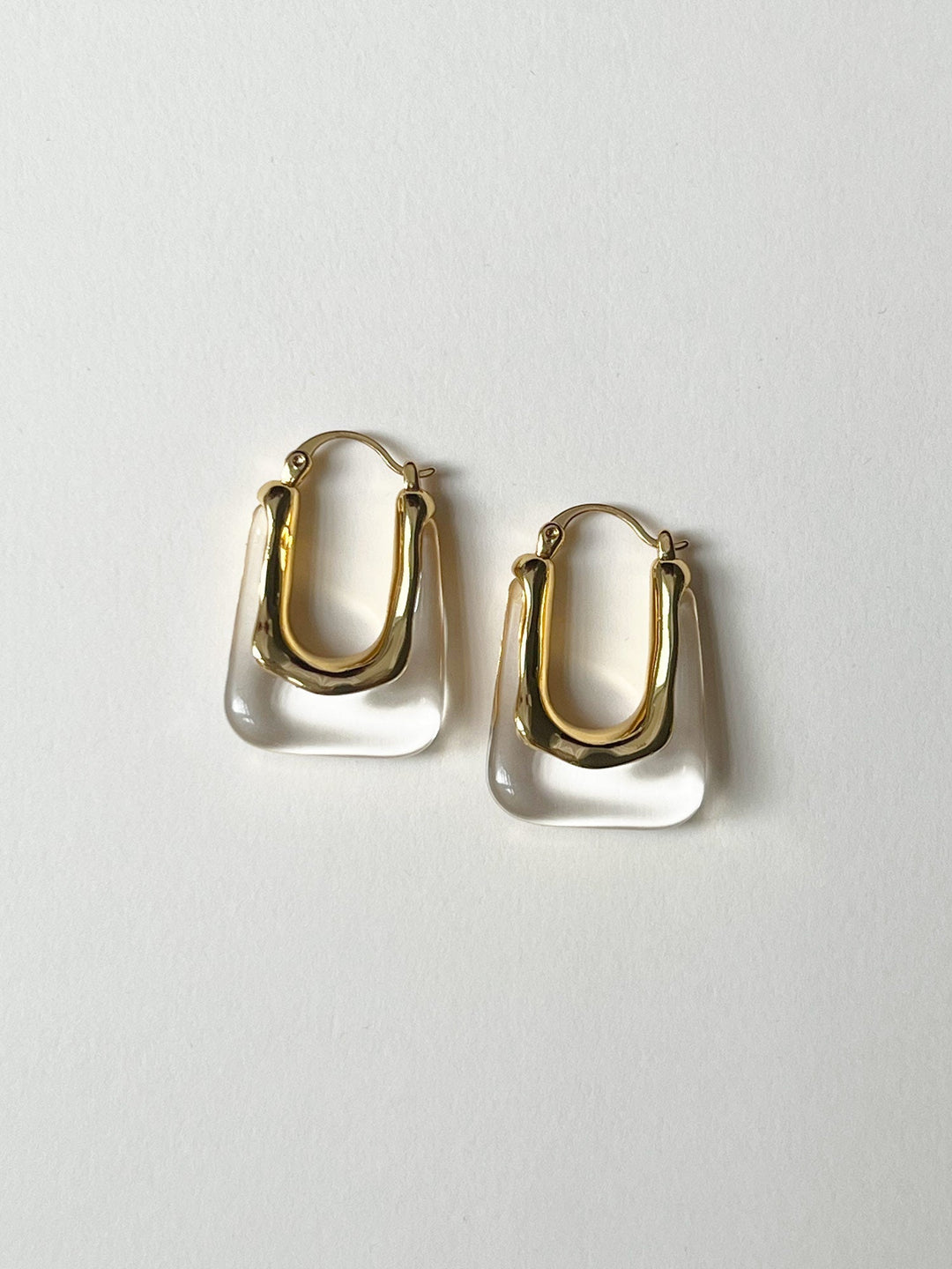 Mia Clear Rectangular Hoop Earrings