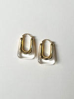 Load image into Gallery viewer, Mia Clear Rectangular Hoop Earrings
