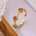 Load image into Gallery viewer, Resizable Trio Textured Floral Rings
