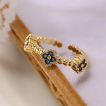 Load image into Gallery viewer, Resizable Trio Textured Floral Rings
