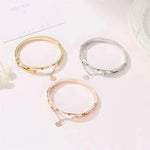 Load image into Gallery viewer, Roman Numeral Heart Dangle Cuff Bracelet
