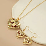 Load image into Gallery viewer, Romantic Heart Rose Diamond Necklace and Earring Set
