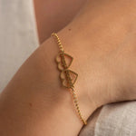 Load image into Gallery viewer, Romantic Two Heart &amp; Name Couples Bracelet
