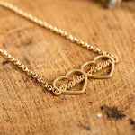 Load image into Gallery viewer, Romantic Two Heart &amp; Name Couples Bracelet

