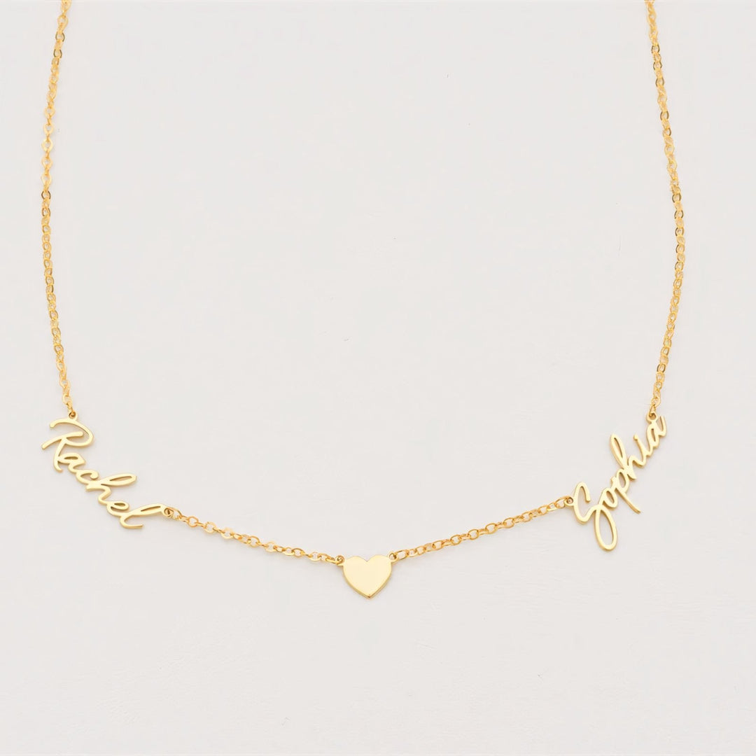 Dainty Linked Hearts Name Necklace