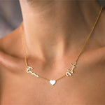 Load image into Gallery viewer, Dainty Linked Hearts Name Necklace
