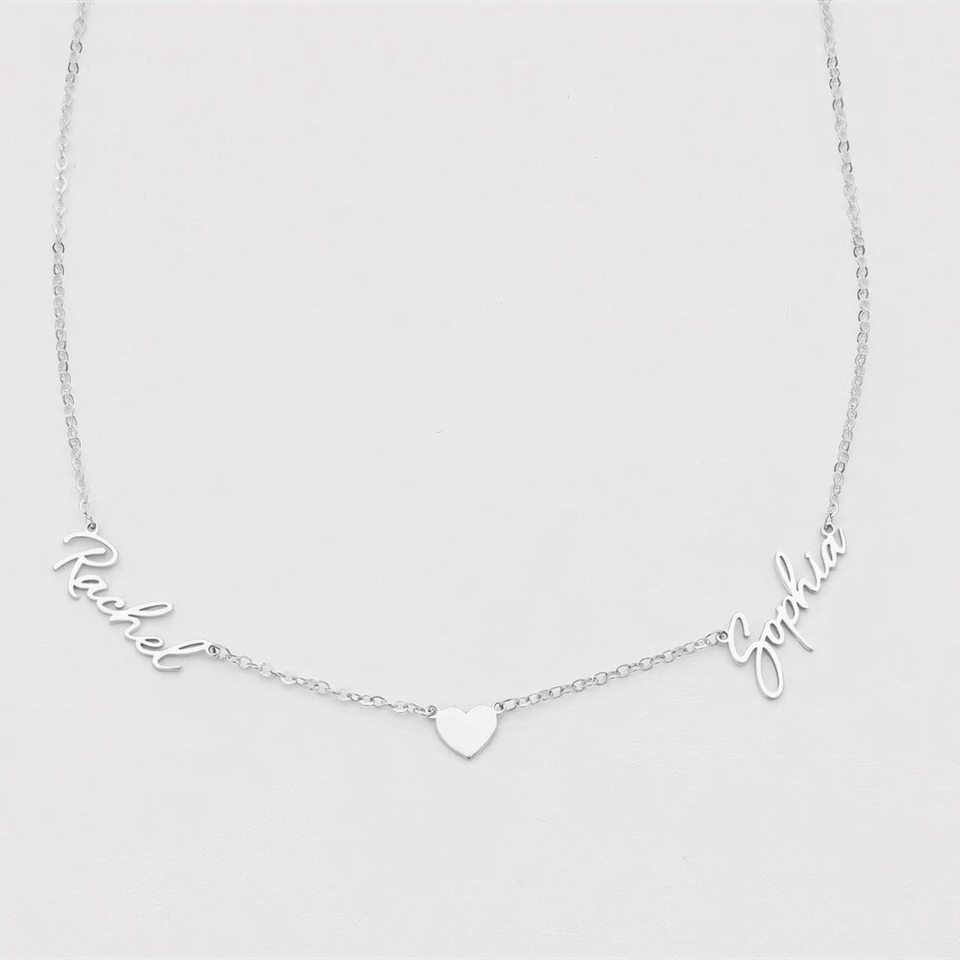Dainty Linked Hearts Name Necklace